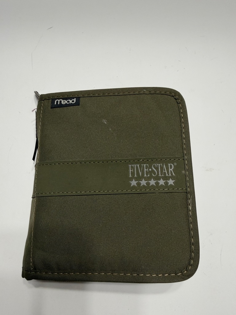 Five Star Olive Green Fabric Zipper Binder